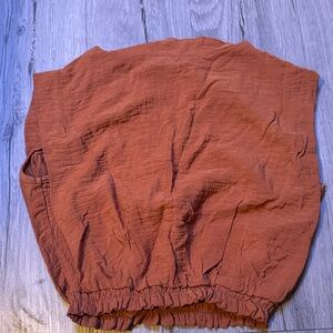 Rust Orange Crinkled Skirt